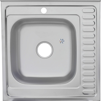 Мойка кухонная MELANA ДЕКОР 156D t L (*15) 60х60см хром