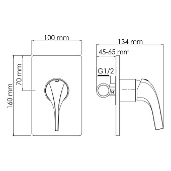 Смеситель для душа WASSERKRAFT Sauer 7151 золото глянец