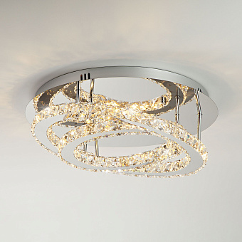 Люстра хрустальная Eurosvet Grasia 90066/2 хром 24Вт 2 лампочек LED