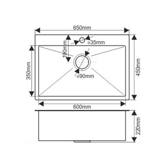 Мойка кухонная MELANA ProfLine D6545HB 65х45см графит