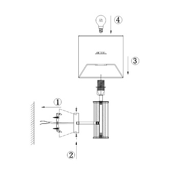 Светильник настенный Maytoni Maryland ARM526WL-01GR 40Вт E14