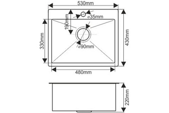 Мойка кухонная MELANA ProfLine R5343H 53х43см сатин