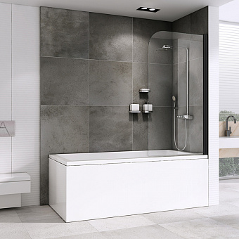 Стеклянная шторка на ванну Abber Ewiges Wasser AG52100B 140х100см