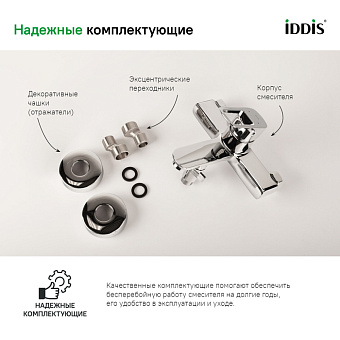 Смеситель для ванны IDDIS Spin SPISB02i02WA хром