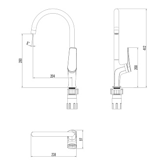 Смеситель для кухни LEMARK Bronx LM3705BL высокий излив чёрный