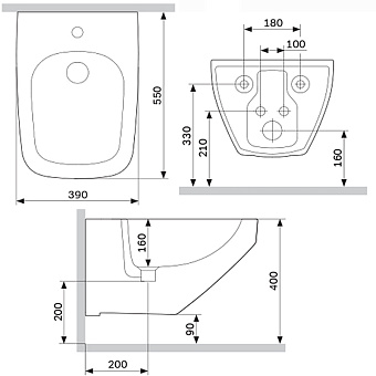 Биде подвесное AM-PM Inspire V2.0 C50A3411WH