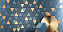 Керамическая мозаика Atlas Concord Италия MEK 9MDU BLUE MOSAICO DIAMOND GOLD WALL 30,5х30,5см 0,56кв.м.