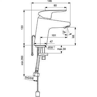 Смеситель для раковины IDEAL STANDARD CERAFLEX B1709AA хром