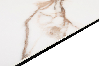 Кухонный стол раскладной AERO 100х200х76см закаленное стекло/керамика/сталь Gold