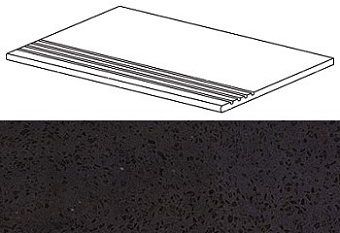Плитка для ступеней Atlas Concord Италия MARVEL GEMS AUDF Terrazzo Black Gradino 60х30см 1,08кв.м. матовая