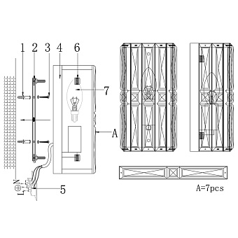 Светильник настенный Maytoni Facet MOD094WL-01CH 60Вт E14
