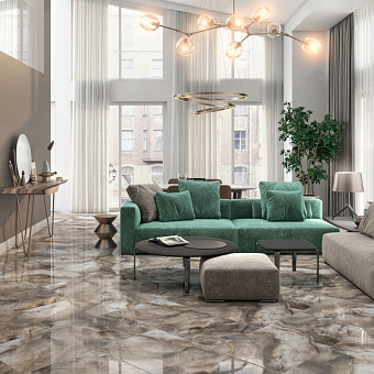 Лаппатированный керамогранит KERAMA MARAZZI Ониче SG567422R серый лаппатированный 60х119,5см 2,151кв.м.
