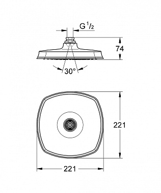 Верхний душ GROHE Rainshower Grandera 27976000 хром