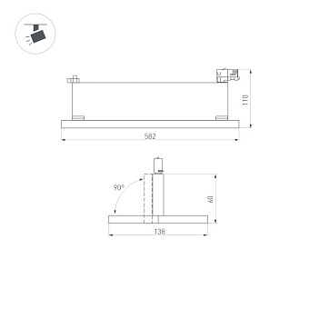Трековый светильник Arlight LGD-Mars-4TR 035498 50Вт LED прозрачный для трёхфазного трека