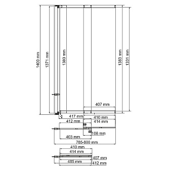 Стеклянная шторка на ванну WASSERKRAFT Main 41S02-80 140х80см