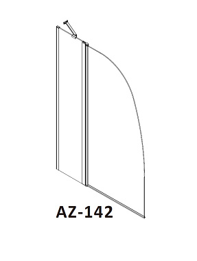 Стеклянная шторка на ванну Azario Boston AZ-142 140х100см