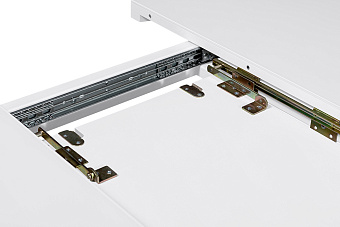 Кухонный стол раскладной AERO 100х100х74см закаленное стекло/сталь White Glass