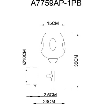 Светильник настенный Arte Lamp YUKA A7759AP-1PB 60Вт E27
