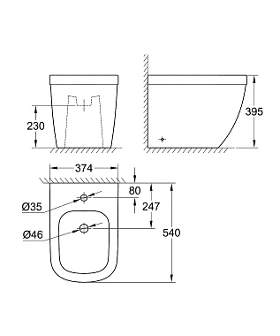 Биде напольное GROHE Euro Ceramic 39340000