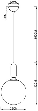 Светильник подвесной Arte Lamp BOLLA-SOLA A3325SP-1PB 60Вт E27
