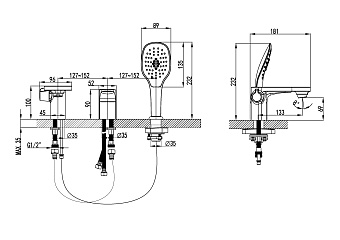 Смеситель для ванны LEMARK Shift LM4347C хром