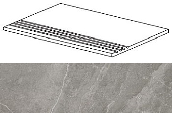 Плитка для ступеней Atlas Concord Италия Marvel Pro ADW9 Grey Fleury Gradino 60х30см 1,08кв.м. матовая