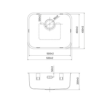 Мойка кухонная IDDIS Mate MAT53S0i77 53,3х43,3см сатин