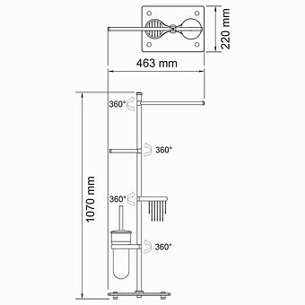 Напольная стойка WASSERKRAFT K-1248 хром