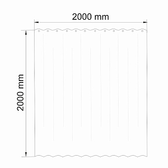Шторка для ванной WASSERKRAFT Nau 200х200см Белый/чёрный