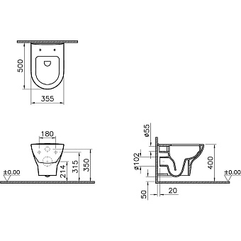 Инсталляция с унитазом VITRA Zentrum 9012B003-7206