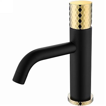 Смеситель для раковины Boheme Stick 121-BG золотой/чёрный
