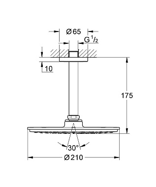 Верхний душ GROHE Rainshower Cosmopolitan 210 26063000 хром