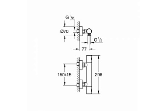 Смеситель для душа GROHE Grohtherm 800 Cosmopolitan 34765000 хром