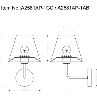 Светильник настенный Arte Lamp Elba A2581AP-1CC 60Вт E27