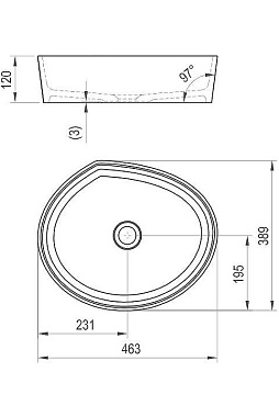 Раковина накладная RAVAK MOON XJN01300004 46,3х38,9см