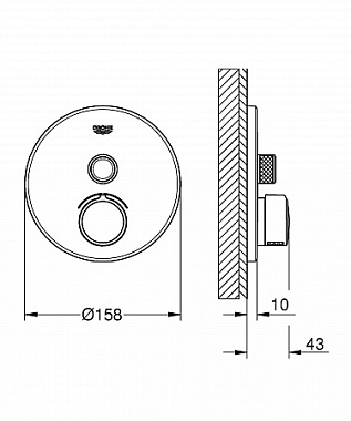 Смеситель для душа GROHE Grohtherm SmartControl 29144000 хром