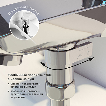 Смеситель для ванны IDDIS Stone STOSB00i02WA хром