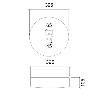 Раковина накладная Abber GLAS AK2301OR 39,5х39,5см