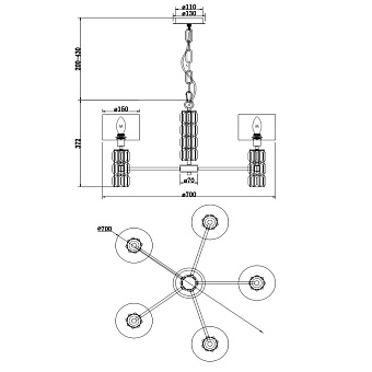 Люстра подвесная Maytoni Talento DIA008PL-05CH 40Вт 5 лампочек E14