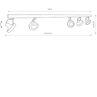 Спот Nowodvorski Cross 9600 375Вт 5 лампы GU10