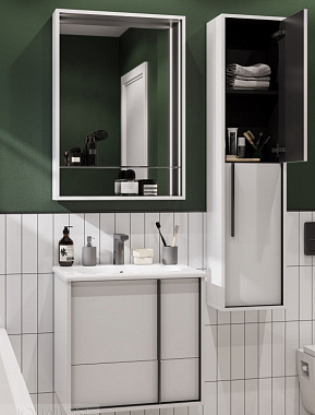 Шкаф зеркальный Акватон Ривьера 1A238902RVX20 13х60х85см с подсветкой