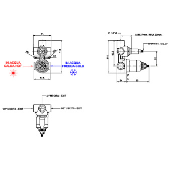 Внутренняя часть смесителя Bongio Wellness 09766/3