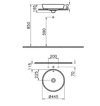 Раковина на столешницу VITRA Metropole 5940B003-0012 44,5х16,5см