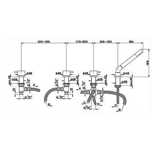 Смеситель для ванны Cisal Less New LN00029021 хром