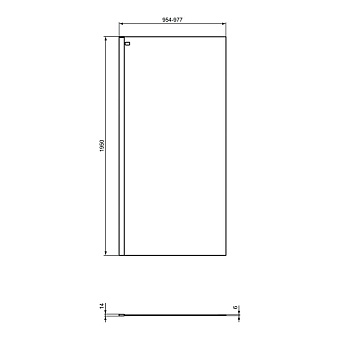 Душевая стенка Ideal Standard CONNECT 2 L (1000х1950) профиль алюминий, стекло прозрач. K9378EO
