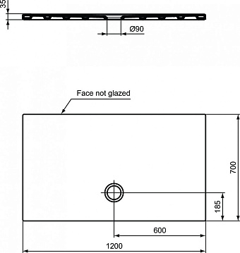 Душевой поддон IDEAL STANDARD STRADA T2576YK 70х120см