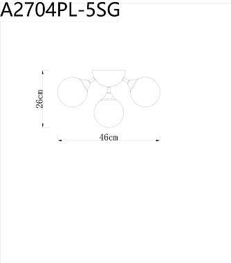 Люстра потолочная Arte Lamp FOBOS A2704PL-5SG 60Вт 5 лампочек E14
