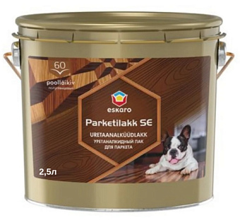 Лак для дерева алкидный Eskaro Parketilakk SE 60 2,5л
