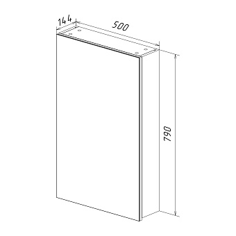 Шкаф зеркальный LEMARK Universal LM50ZS-U 14х50х79см без подсветки