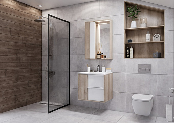 Шкаф зеркальный Акватон Бостон 1A240302BN010 15х75х85,2см с подсветкой